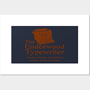 Old Ad Underwood Manual Typewriter Vintage Brown Posters and Art